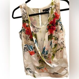 White House Black Market Women's Sleeveless Floral Wrap Tank Size Extra Small